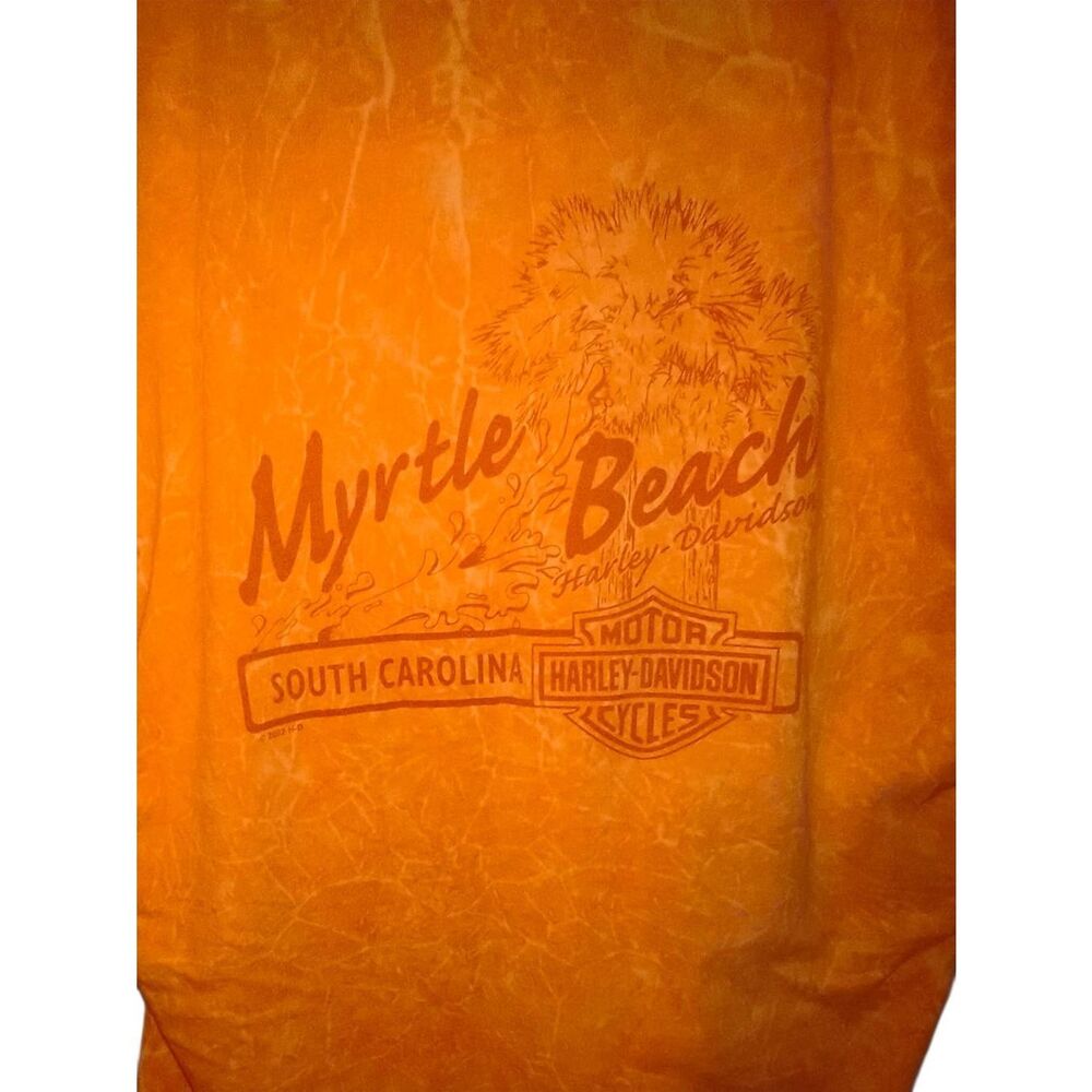 Harley Davidson Motor Cycles Myrtle Beach South Carolina 2015 Orange Women's t s